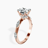 18kt Rose Gold Theodora Six Prong Side Stone Lab Diamond Ring standing product image one
