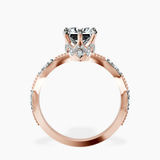 18kt Rose Gold Theodora Six Prong Side Stone Lab Diamond Ring side right image one