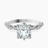 Platinum Theodora Six Prong Side Stone Lab Diamond Ring front image