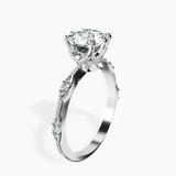 Platinum Theodora Six Prong Side Stone Lab Diamond Ring standing product image one
