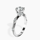 Platinum Theodora Six Prong Side Stone Lab Diamond Ring standing product image one