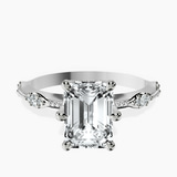 Platinum Theodora Six Prong Side Stone Lab Diamond Ring front image