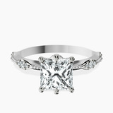Platinum Theodora Six Prong Side Stone Lab Diamond Ring front image