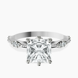 Platinum Theodora Six Prong Side Stone Lab Diamond Ring front image