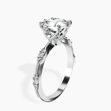 Platinum Theodora Six Prong Side Stone Lab Diamond Ring standing product image one
