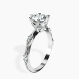 18kt White Gold Theodora Six Prong Side Stone Lab Diamond Ring standing product image one