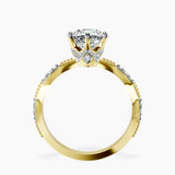 18kt Yellow Gold Theodora Six Prong Side Stone Lab Diamond Ring side right image one