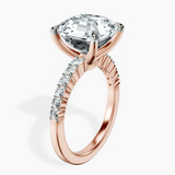 10kt Rose Gold Lottie Four Claw Side Stone Lab Diamond Ring standing product image one