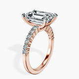 14kt Rose Gold Lottie Four Claw Side Stone Lab Diamond Ring standing product image one