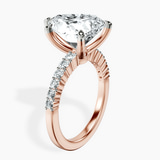 14kt Rose Gold Lottie Four Claw Side Stone Lab Diamond Ring standing product image one
