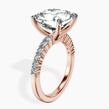 10kt Rose Gold Lottie Four Claw Side Stone Lab Diamond Ring standing product image one