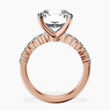 10kt Rose Gold Lottie Four Claw Side Stone Lab Diamond Ring side right image one