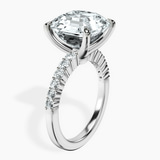 10kt White Gold Lottie Four Claw Side Stone Lab Diamond Ring standing product image one