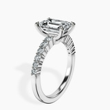 Platinum Lottie Four Claw Side Stone Lab Diamond Ring standing product image one