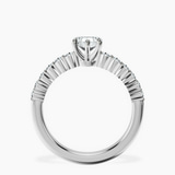 14kt White Gold Lottie Four Claw Side Stone Lab Diamond Ring side right image one