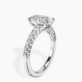 9ct White Gold Lottie Four Claw Side Stone Lab Diamond Ring standing product image one