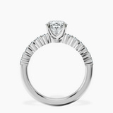 9ct White Gold Lottie Four Claw Side Stone Lab Diamond Ring side right image one