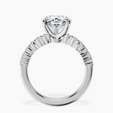 10kt White Gold Lottie Four Claw Side Stone Lab Diamond Ring side right image one
