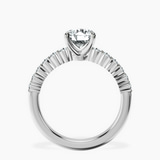 10kt White Gold Lottie Four Claw Side Stone Lab Diamond Ring side right image one