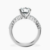10kt White Gold Lottie Four Claw Side Stone Lab Diamond Ring side right image one