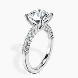 10kt White Gold Lottie Four Claw Side Stone Lab Diamond Ring standing product image one