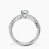 10kt White Gold Lottie Four Claw Side Stone Lab Diamond Ring side right image one
