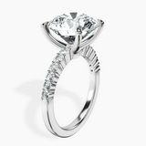 10kt White Gold Lottie Four Claw Side Stone Lab Diamond Ring standing product image one