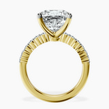10kt Yellow Gold Lottie Four Claw Side Stone Lab Diamond Ring side right image one