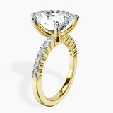 18kt Yellow Gold Lottie Four Claw Side Stone Lab Diamond Ring standing product image one
