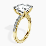 10kt Yellow Gold Lottie Four Claw Side Stone Lab Diamond Ring standing product image one