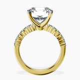 10kt Yellow Gold Lottie Four Claw Side Stone Lab Diamond Ring side right image one