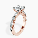 18kt Rose Gold Pamela Eternity Side Stone Lab Diamond Ring standing product image one
