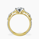9ct Yellow Gold Chrizan Round & Pear Side Stone Lab Diamond Ring side right image one
