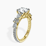 10kt Yellow Gold Chrizan Round & Pear Side Stone Lab Diamond Ring standing product image one