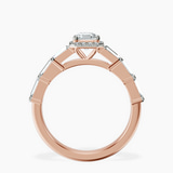 18kt Rose Gold Rachel Halo Side Stone Lab Diamond Ring side right image one