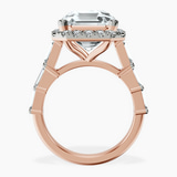 14kt Rose Gold Rachel Halo Side Stone Lab Diamond Ring side right image one