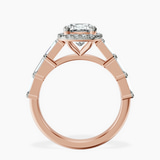 10kt Rose Gold Rachel Halo Side Stone Lab Diamond Ring side right image one