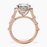 18kt Rose Gold Rachel Halo Side Stone Lab Diamond Ring side right image one
