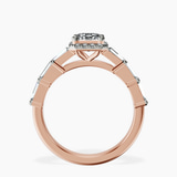 18kt Rose Gold Rachel Halo Side Stone Lab Diamond Ring side right image one