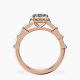 18kt Rose Gold Rachel Halo Side Stone Lab Diamond Ring side right image one