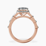10kt Rose Gold Rachel Halo Side Stone Lab Diamond Ring side right image one