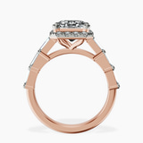 14kt Rose Gold Rachel Halo Side Stone Lab Diamond Ring side right image one