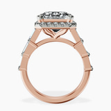 14kt Rose Gold Rachel Halo Side Stone Lab Diamond Ring side right image one