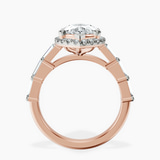 14kt Rose Gold Rachel Halo Side Stone Lab Diamond Ring side right image one