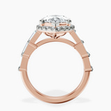 14kt Rose Gold Rachel Halo Side Stone Lab Diamond Ring side right image one