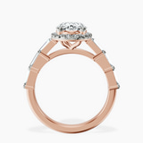 10kt Rose Gold Rachel Halo Side Stone Lab Diamond Ring side right image one