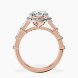 18kt Rose Gold Rachel Halo Side Stone Lab Diamond Ring side right image one
