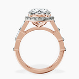 10kt Rose Gold Rachel Halo Side Stone Lab Diamond Ring side right image one