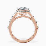 10kt Rose Gold Rachel Halo Side Stone Lab Diamond Ring side right image one