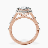 10kt Rose Gold Rachel Halo Side Stone Lab Diamond Ring side right image one